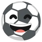 pallone da calcio + faccina con sorriso e occhi sorridenti