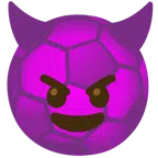 pallone da calcio + faccina con sorriso e corna