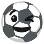 pallone da calcio + faccina che fa l’occhiolino