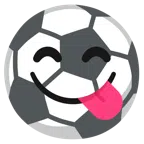 pallone da calcio + faccina che si lecca i baffi