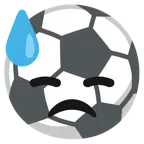 pallone da calcio + faccina abbattuta sudata