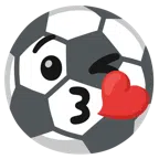 pallone da calcio + faccina che manda un bacio