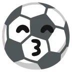 pallone da calcio + faccina che bacia con occhi sorridenti