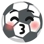 pallone da calcio + faccina che bacia con occhi chiusi
