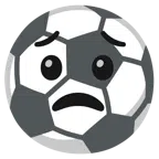 pallone da calcio + faccina preoccupata