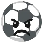 pallone da calcio + faccina arrabbiata