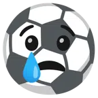 pallone da calcio + faccina che piange