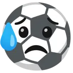 pallone da calcio + faccina delusa ma sollevata
