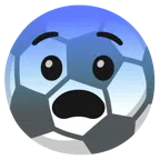 pallone da calcio + faccina impaurita