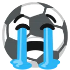 pallone da calcio + faccina disperata