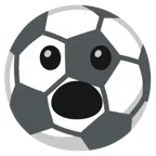 pallone da calcio + faccina con bocca aperta