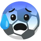 pallone da calcio + faccina sudata in ansia