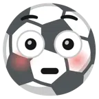pallone da calcio + faccina imbarazzata