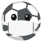 pallone da calcio + faccina con mascherina