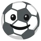 pallone da calcio + faccina con sorriso accennato