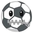 pallone da calcio + faccina con bocca con cerniera