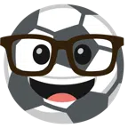 pallone da calcio + faccina nerd