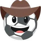 pallone da calcio + faccina con cappello da cowboy