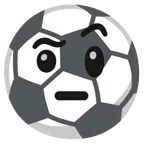 サッカー + 眉を上げた顔