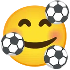 pallone da calcio + faccina con cuoricini