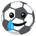 pallone da calcio + faccina sorridente con lacrima
