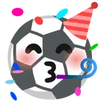 pallone da calcio + faccina che festeggia