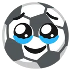 pallone da calcio + faccina che trattiene le lacrime