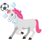 サッカー + ユニコーンの顔