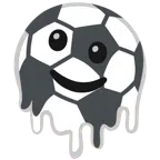 pallone da calcio + faccina che si scioglie