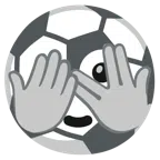 サッカー + 指の間からのぞき見る顔