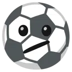 pallone da calcio + faccina perplessa