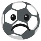 pallone da calcio + faccina imbronciata