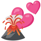 dos corazones + volcán
