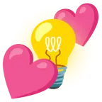 dos corazones + bombilla