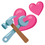 dos corazones + martillo y llave inglesa