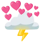 Herz mit Pfeil + Wolke mit Blitz