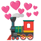 Herz mit Pfeil + Dampflokomotive