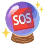 Kristallkugel + SOS-Zeichen