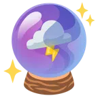 Kristallkugel + Wolke mit Blitz