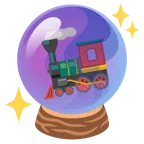 Kristallkugel + Dampflokomotive