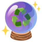 Kristallkugel + Recycling-Symbol