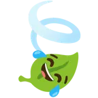 face with tears of joy + leaf fluttering in wind