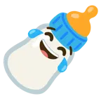 face with tears of joy + baby bottle