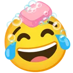 face with tears of joy + soap