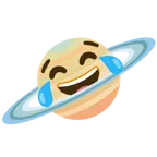 face with tears of joy + ringed planet