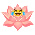 face with tears of joy + lotus
