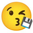 وجه يرسل قبلة + قرص مرن