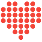 palo de corazones + señal de stop