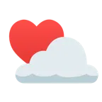 palo de corazones + sol detrás de una nube