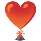 exclamación de corazón + volcán